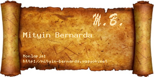 Mityin Bernarda névjegykártya